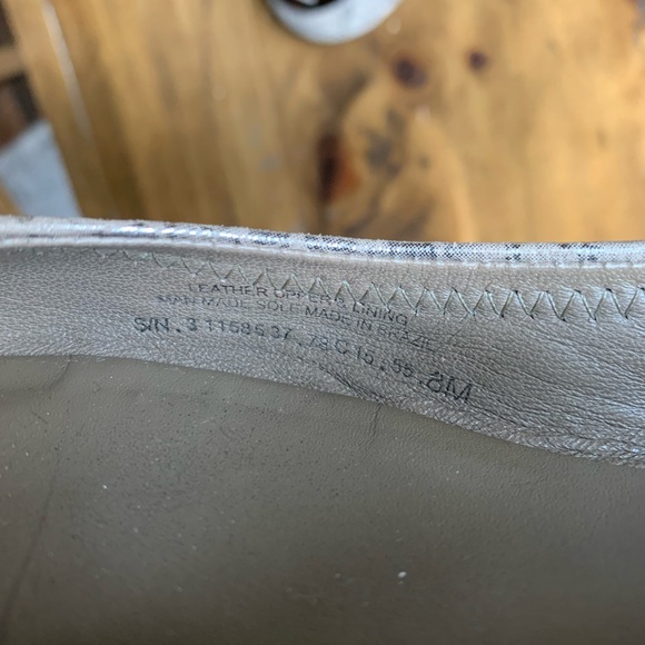 Tory Burch ballerina flats 8M silver leather “snakeskin” - Picture 2 of 6